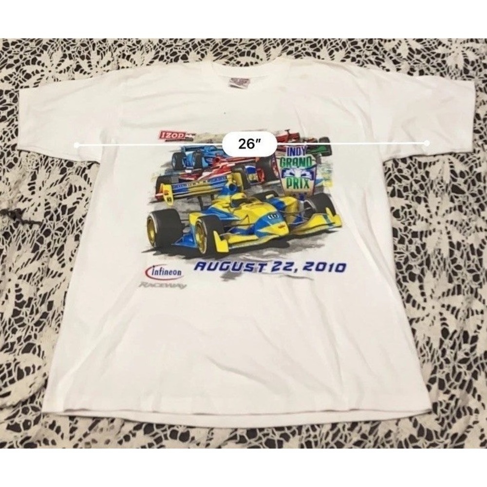Vintage 2010 Indy Grand Prix Sonoma Racing T-Shirt Bay Side White Large USA Made - Picture 5 of 8